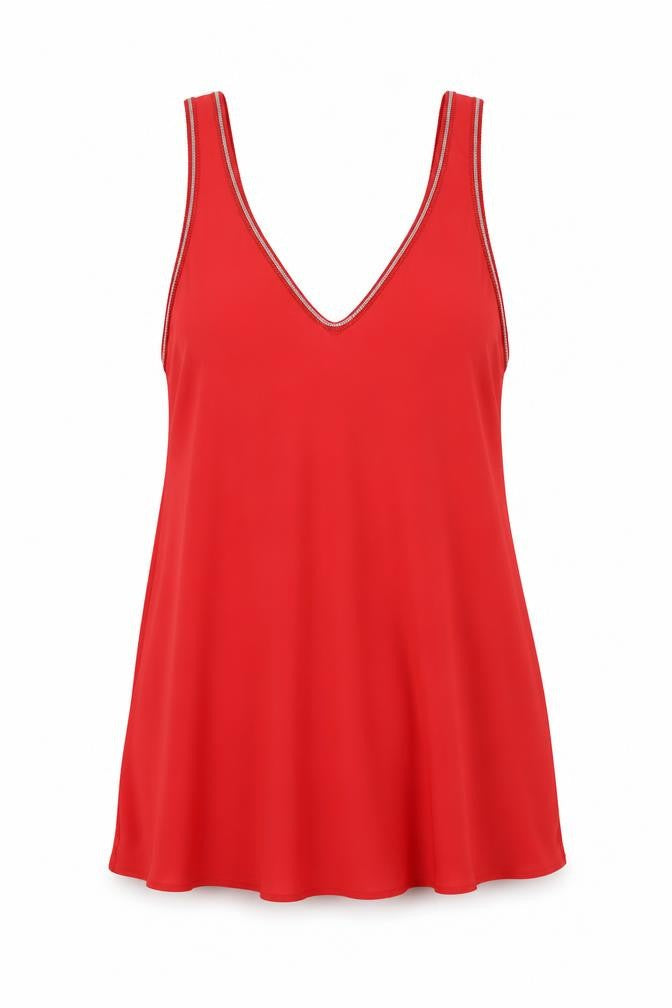 Womens UK Size 8 Marks and Spencer Red Basic Tank