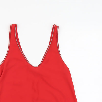 Womens UK Size 8 Marks and Spencer Red Basic Tank