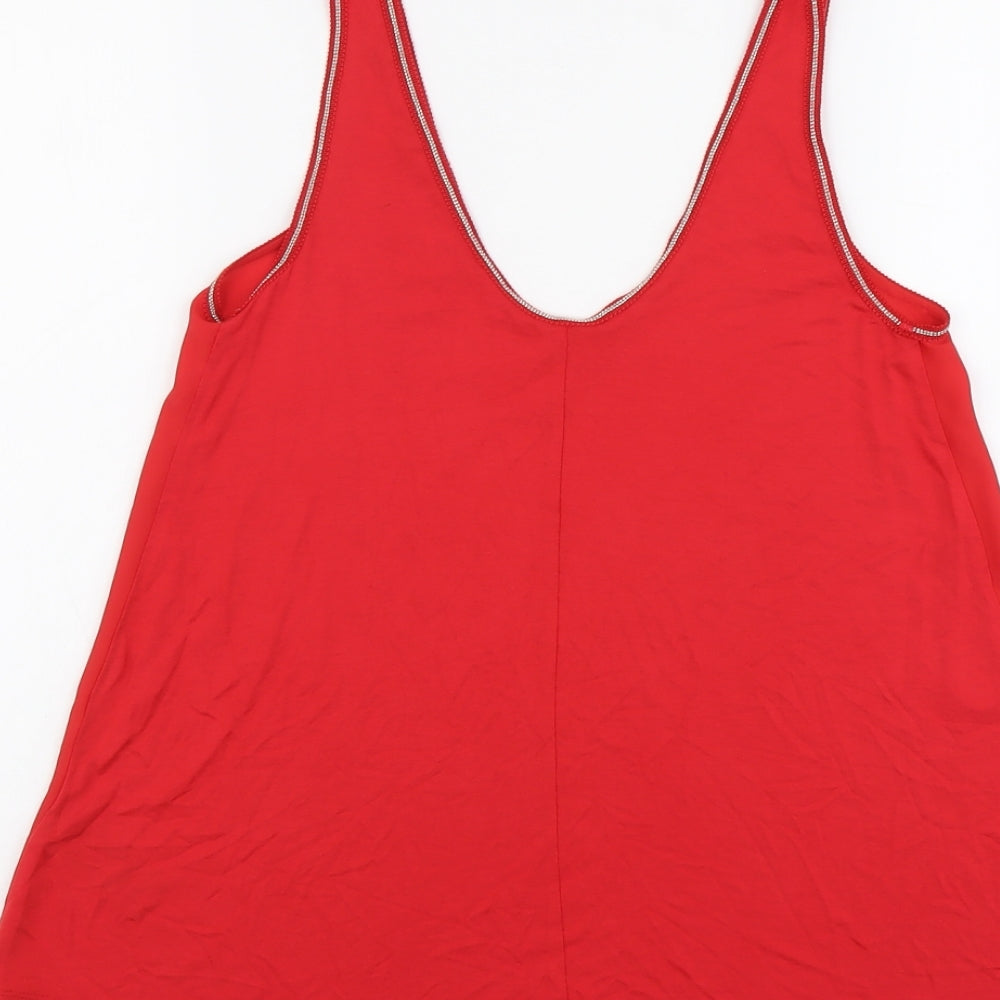 Womens UK Size 8 Marks and Spencer Red Basic Tank