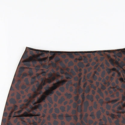 Motel Womens Brown Animal Print Polyester Mini Skirt Size XS - Leopard Pattern