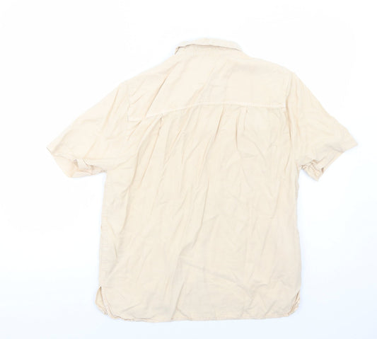 Womens UK Size 8 Topshop Beige Basic Button-Up