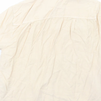 Womens UK Size 8 Topshop Beige Basic Button-Up
