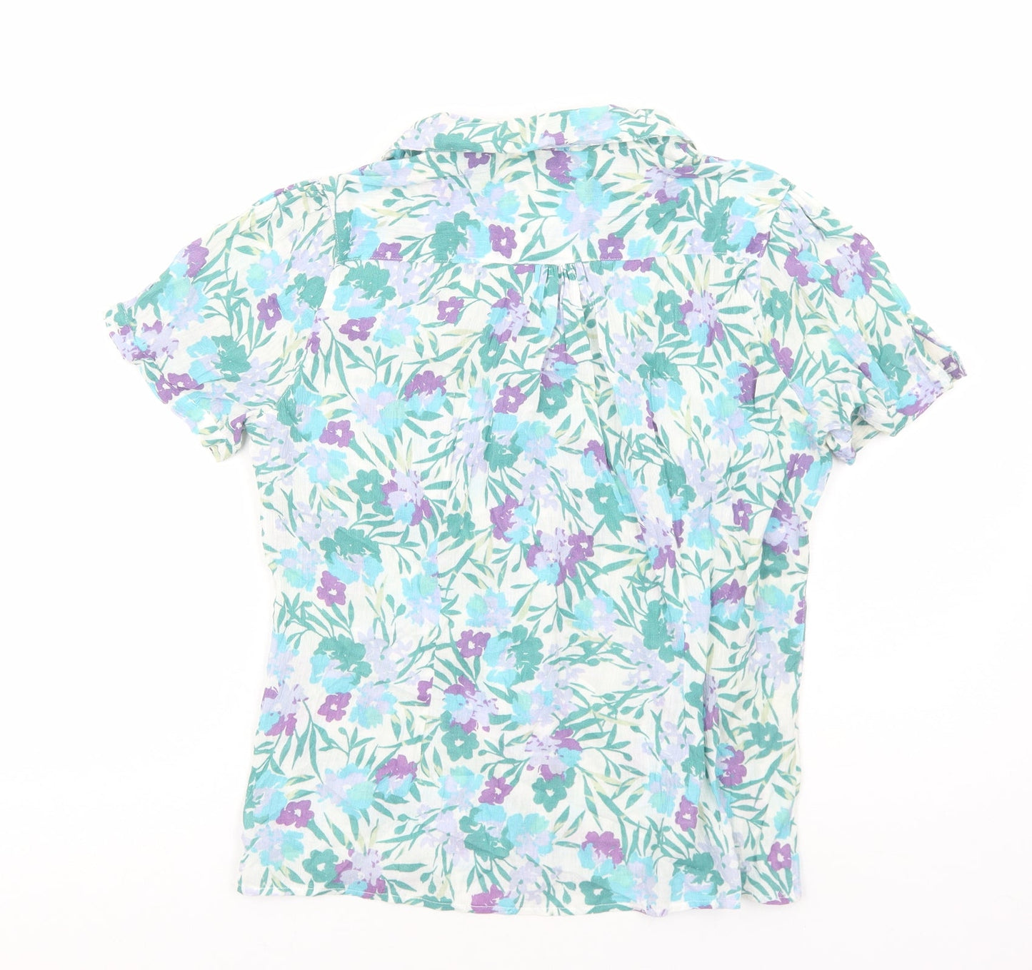 Womens UK Size M Marks and Spencer Green Basic Button-Up