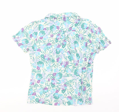 Womens UK Size M Marks and Spencer Green Basic Button-Up
