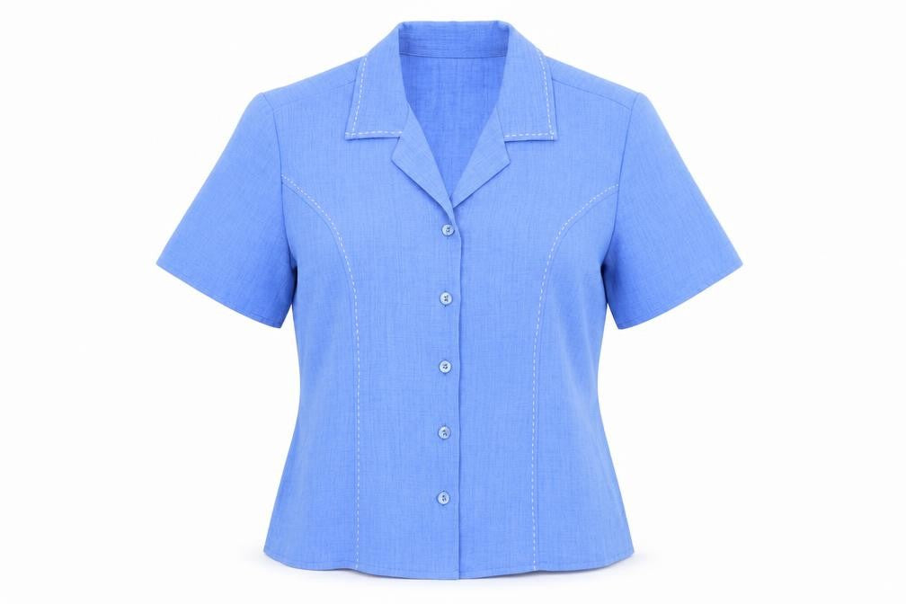 Womens UK Size 12 Berkertex Blue Basic Button-Up