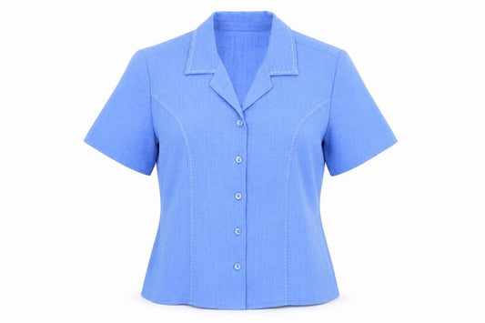 Womens UK Size 12 Berkertex Blue Basic Button-Up