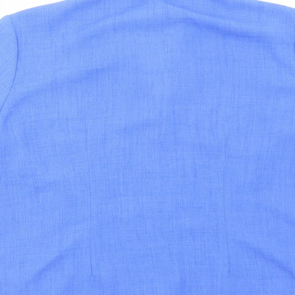 Berkertex Womens Blue Polyester Basic Button-Up Size 12 Collared