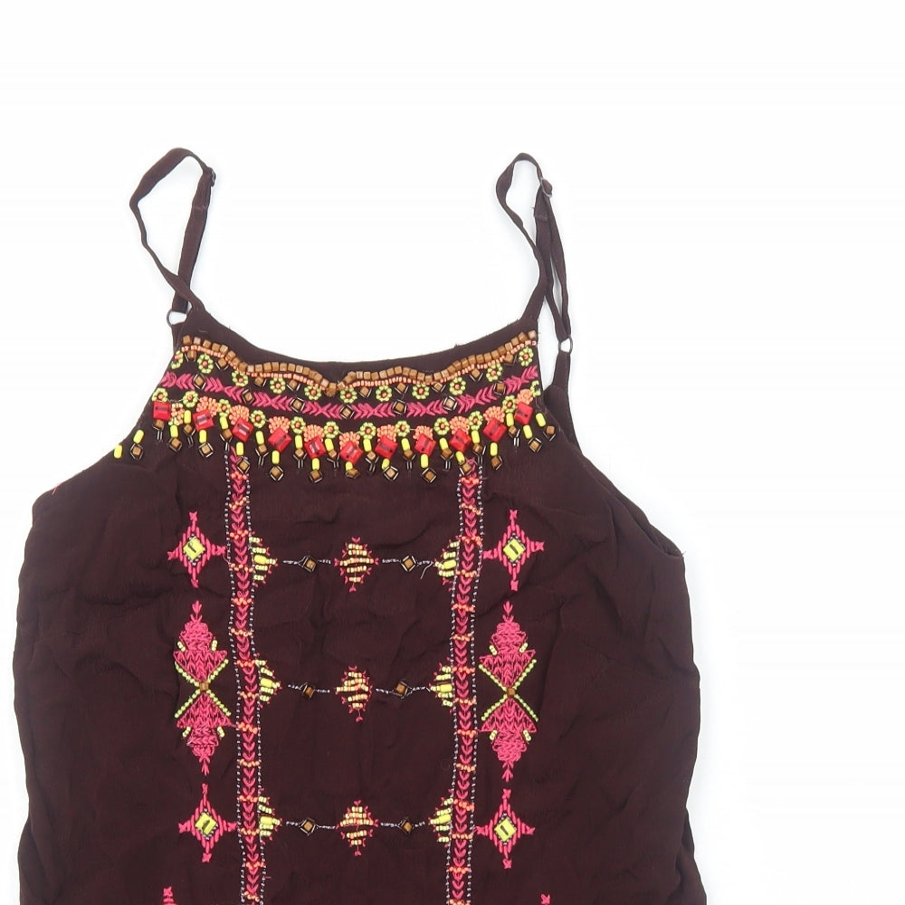 Womens UK Size 10 Monsoon Brown Camisole Tank
