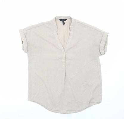 Womens UK Size 8 New Look Brown Basic Blouse