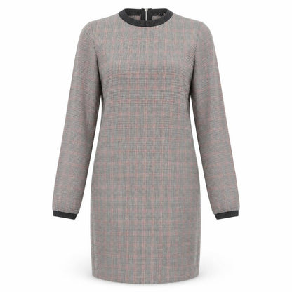 Zara Womens Brown Plaid Cotton Jumper Dress Size XS Round Neck Zip