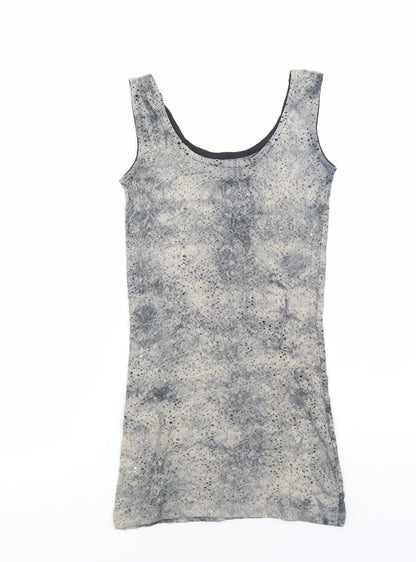 Cotton Point Womens Grey Cotton Tank Dress Size L Scoop Neck Pullover