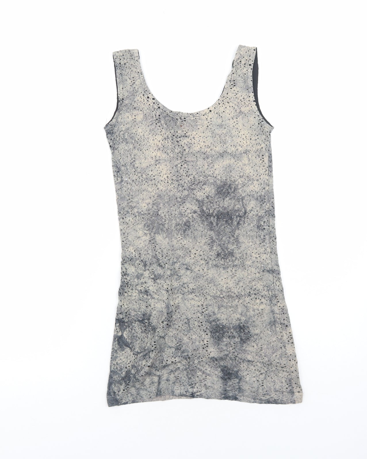 Cotton Point Womens Grey Cotton Tank Dress Size L Scoop Neck Pullover