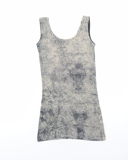 Cotton Point Womens Grey Cotton Tank Dress Size L Scoop Neck Pullover