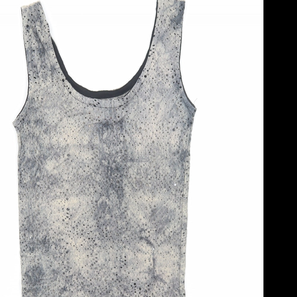 Cotton Point Womens Grey Cotton Tank Dress Size L Scoop Neck Pullover