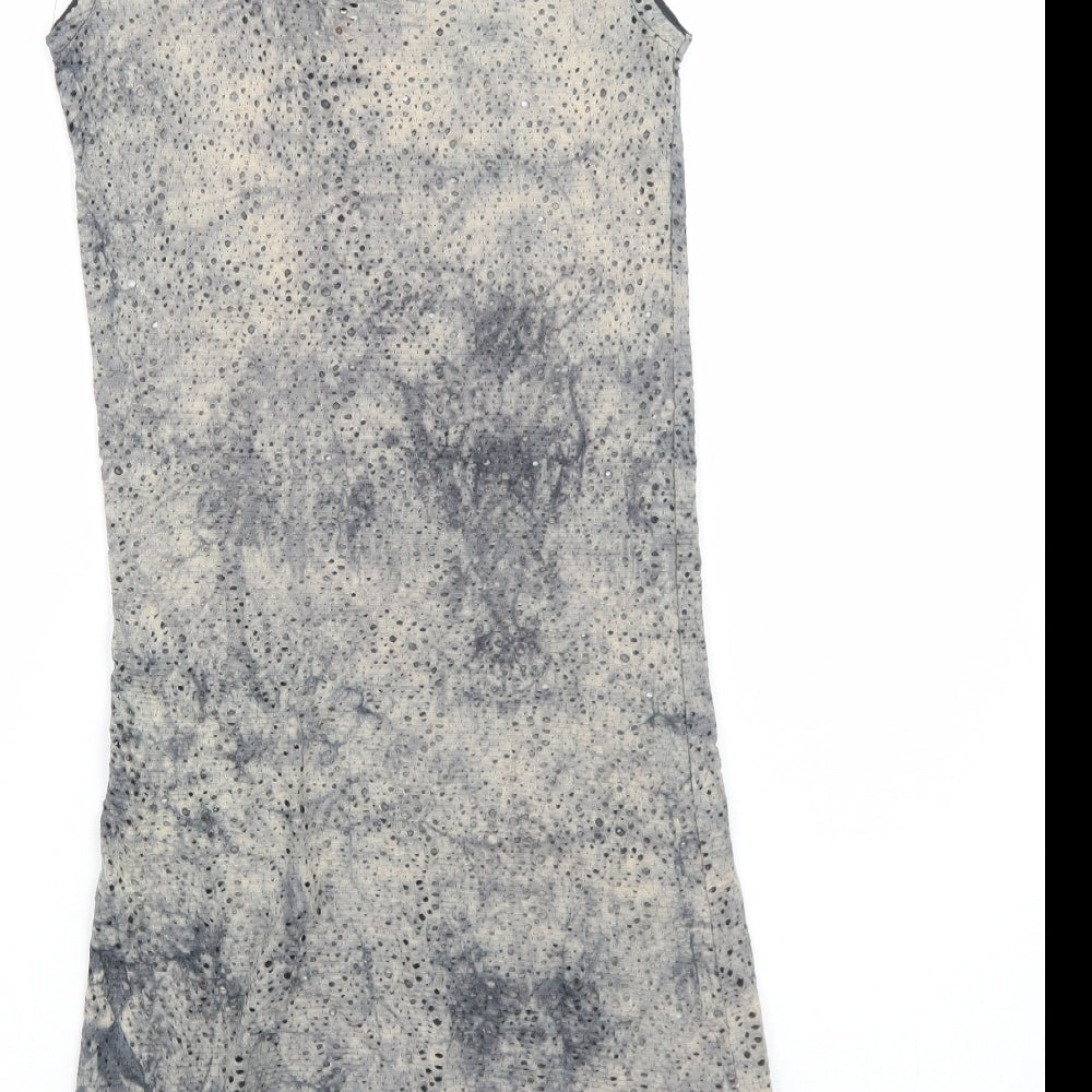 Cotton Point Womens Grey Cotton Tank Dress Size L Scoop Neck Pullover