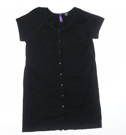 Seraphine Womens Black Viscose A-Line Size S Scoop Neck Pullover