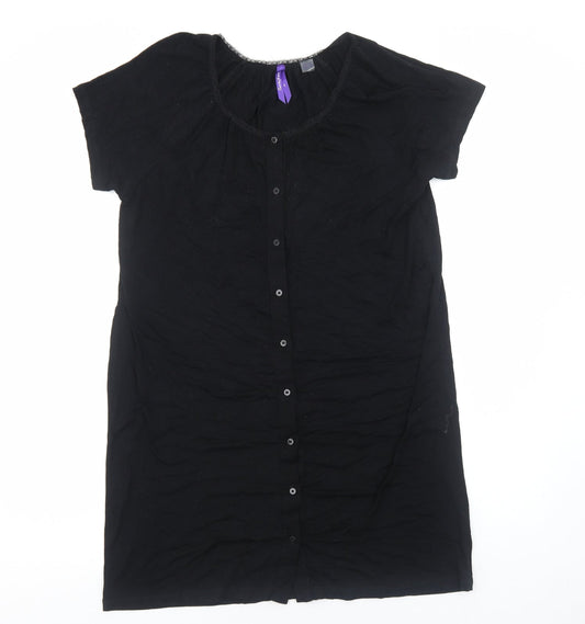 Seraphine Womens Black Viscose A-Line Size S Scoop Neck Pullover
