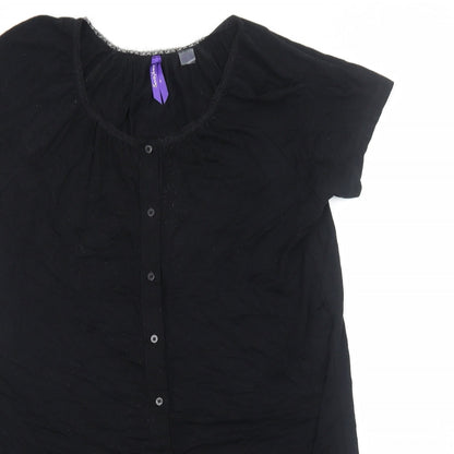 Seraphine Womens Black Viscose A-Line Size S Scoop Neck Pullover