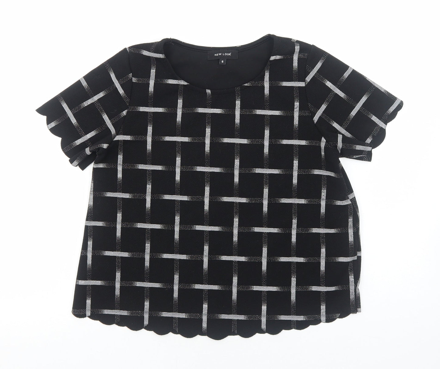 Womens UK Size 6 New Look Black Basic T-Shirt