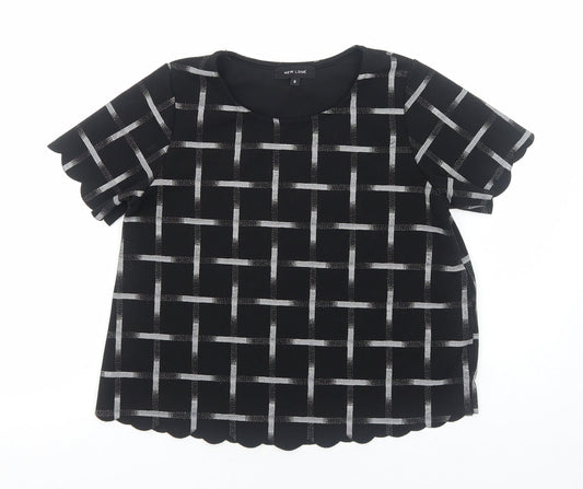 Womens UK Size 6 New Look Black Basic T-Shirt