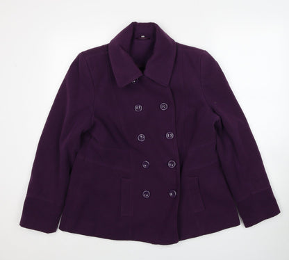 Womens UK Size 16 EWM Purple Overcoat