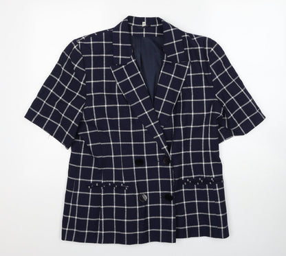 House of Fraser Womens Blue Striped Jacket Blazer Size 14 Button