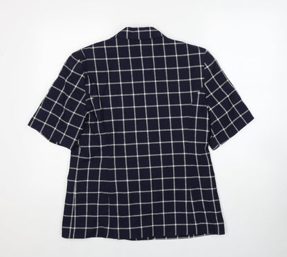 House of Fraser Womens Blue Striped Jacket Blazer Size 14 Button