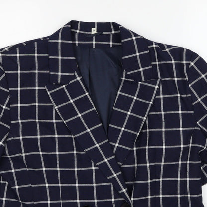 House of Fraser Womens Blue Striped Jacket Blazer Size 14 Button