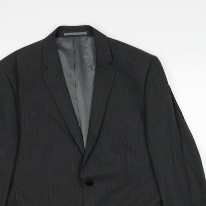 George Mens Grey Polyester Jacket Suit Jacket Size 42 Regular