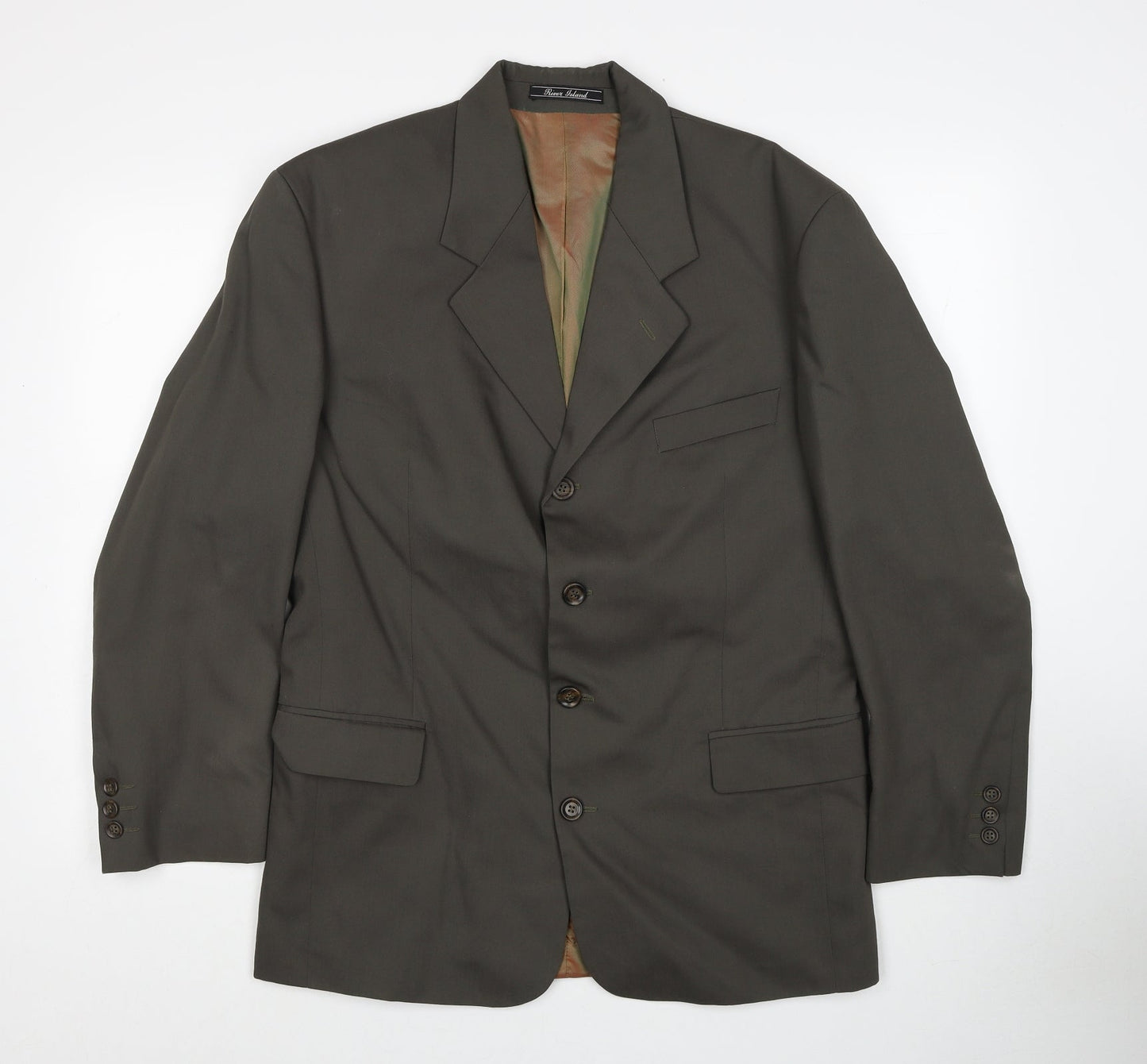 Mens UK Size 38 River Island Regular Grey Suit Jacket