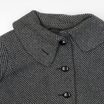 Autonomy Womens Black Geometric Jacket Size 16 Button