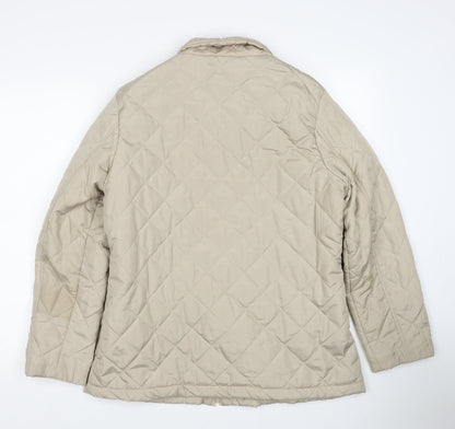 Autonomy Womens Beige Quilted Jacket Size 14 Zip