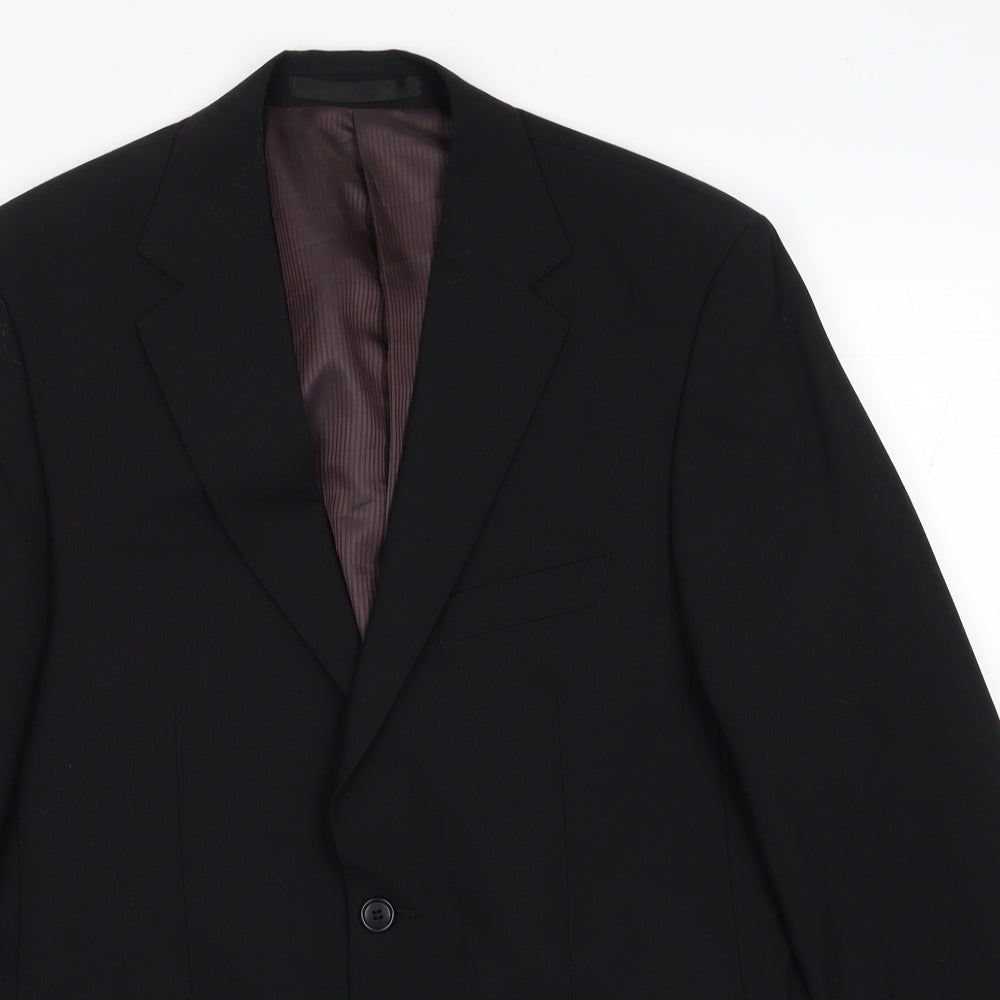Mens UK Size M Impressions Regular Black Suit Jacket