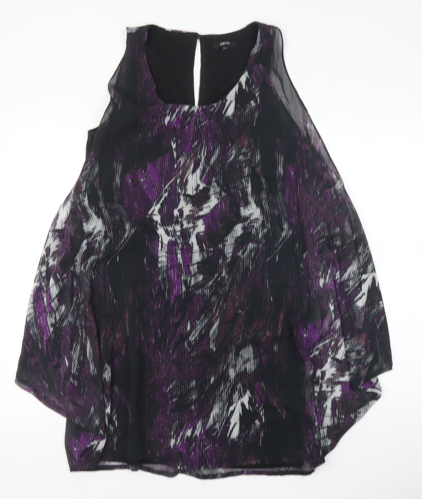 Papaya Womens Purple Polyester Shift Size 12 Scoop Neck Button