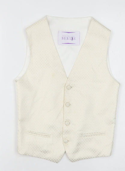 Berlington Bertie Boys Ivory Jacket Waistcoat Size 11-12 Years Button - Textured
