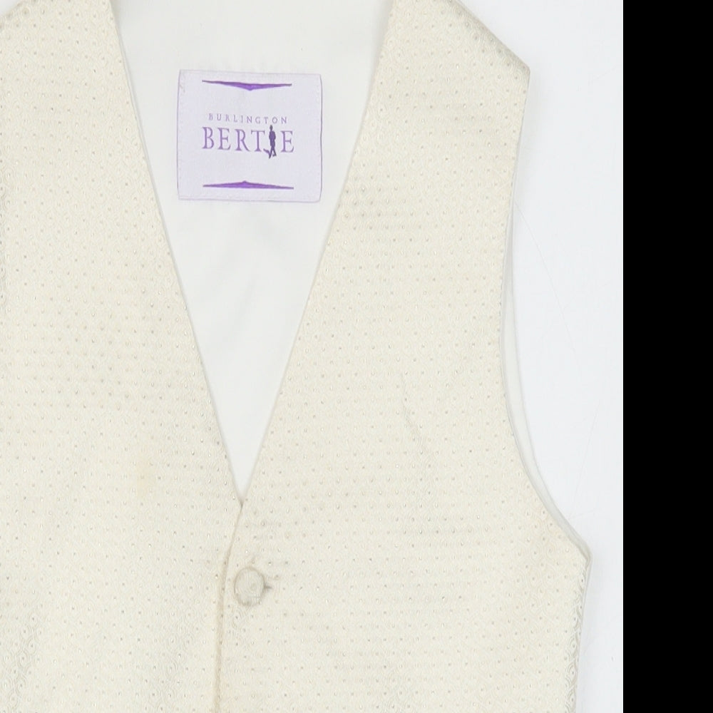 Berlington Bertie Boys Ivory Jacket Waistcoat Size 11-12 Years Button - Textured