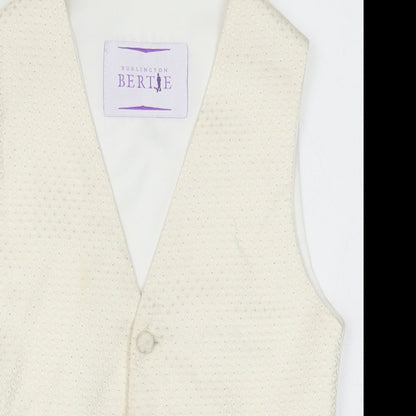 Berlington Bertie Boys Ivory Jacket Waistcoat Size 11-12 Years Button - Textured