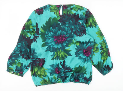 Womens UK Size 8 Debenhams Green Basic Blouse