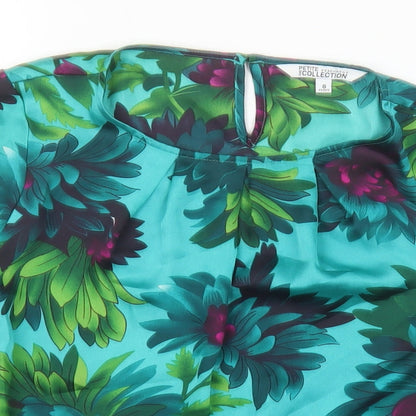 Womens UK Size 8 Debenhams Green Basic Blouse