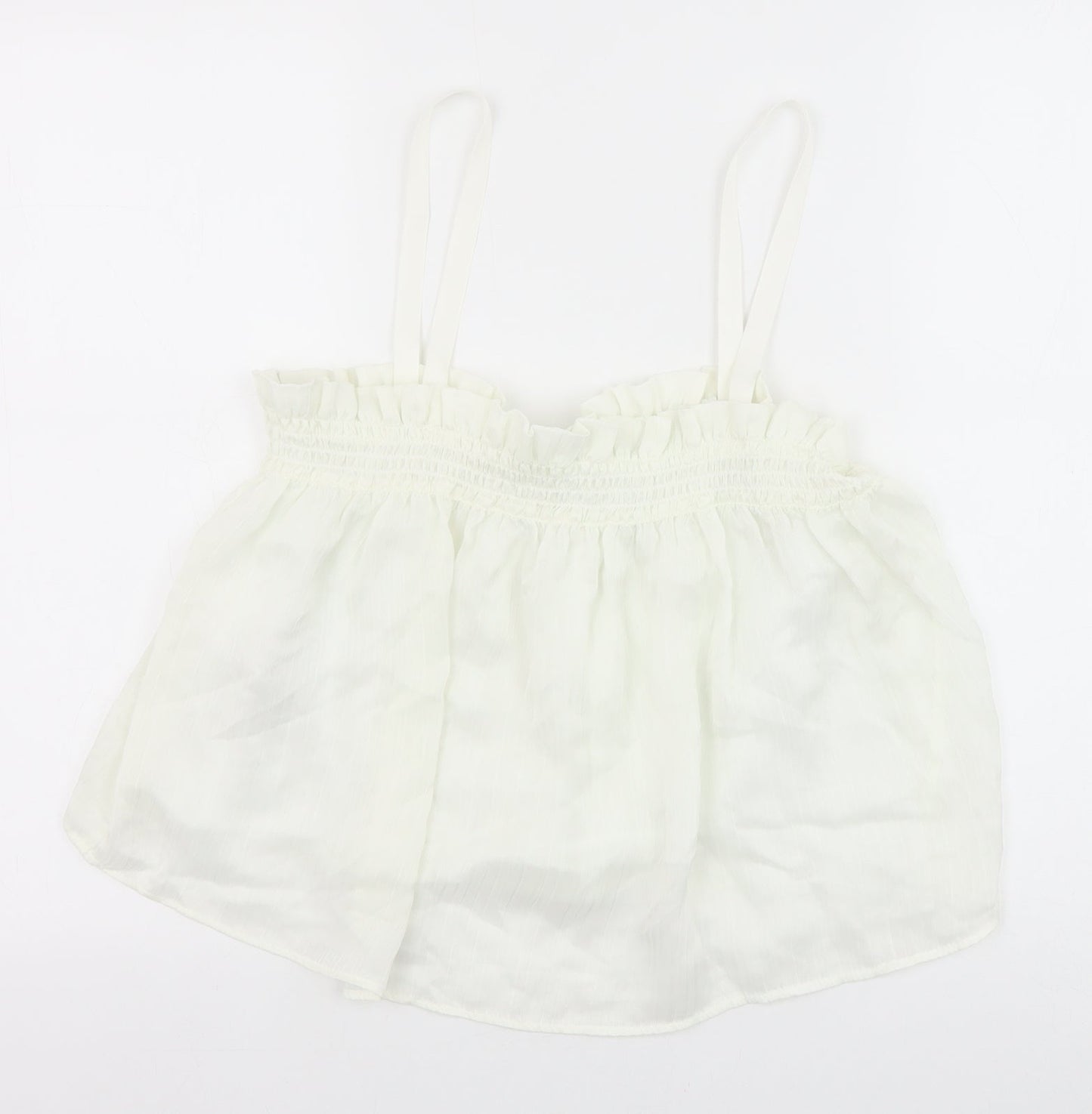 Womens UK Size M Mango White Cropped Tank