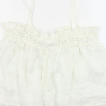 Womens UK Size M Mango White Cropped Tank