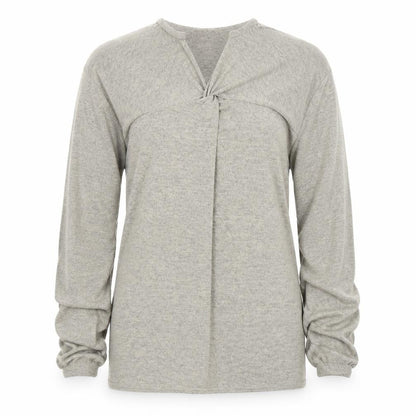 Boohoo Womens Beige Polyester Mini Size 10 V-Neck Button - Ruched Sleeves