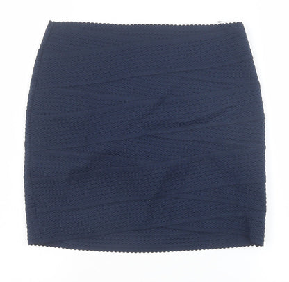 H&M Womens Blue Polyester Bandage Skirt Size S