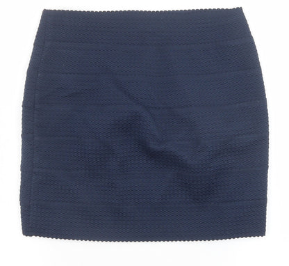 H&M Womens Blue Polyester Bandage Skirt Size S