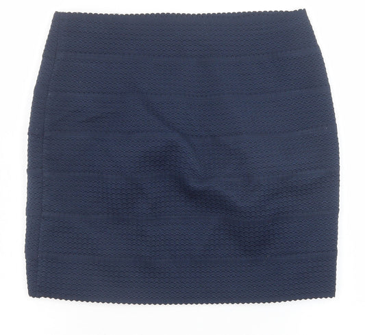 H&M Womens Blue Polyester Bandage Skirt Size S