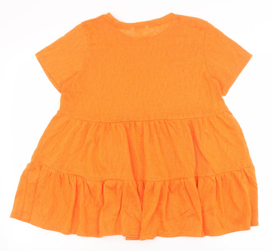 Womens UK Size S PEP&CO Orange Basic Blouse