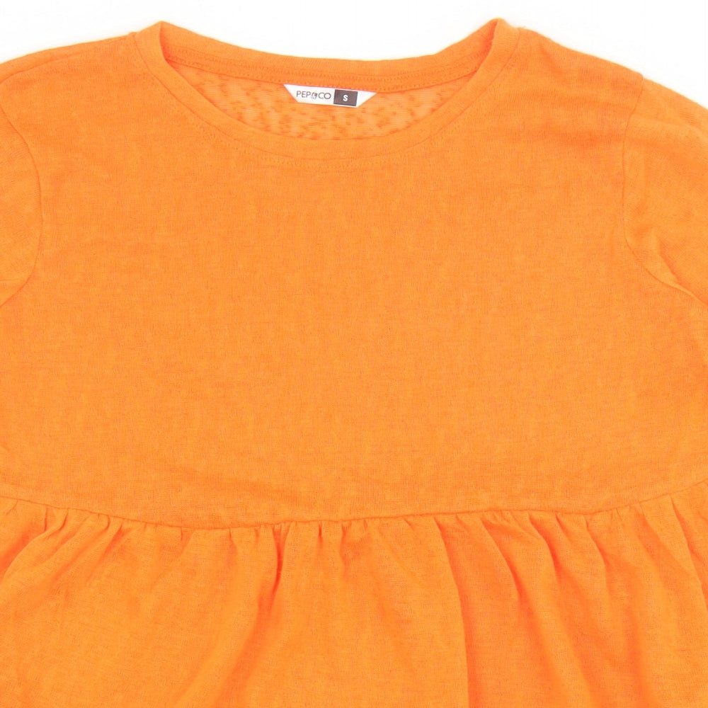 Womens UK Size S PEP&CO Orange Basic Blouse