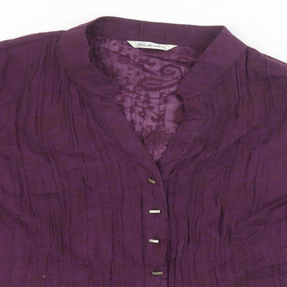 Berkertex Womens Purple Geometric Polyester Basic Blouse Size 20 V-Neck