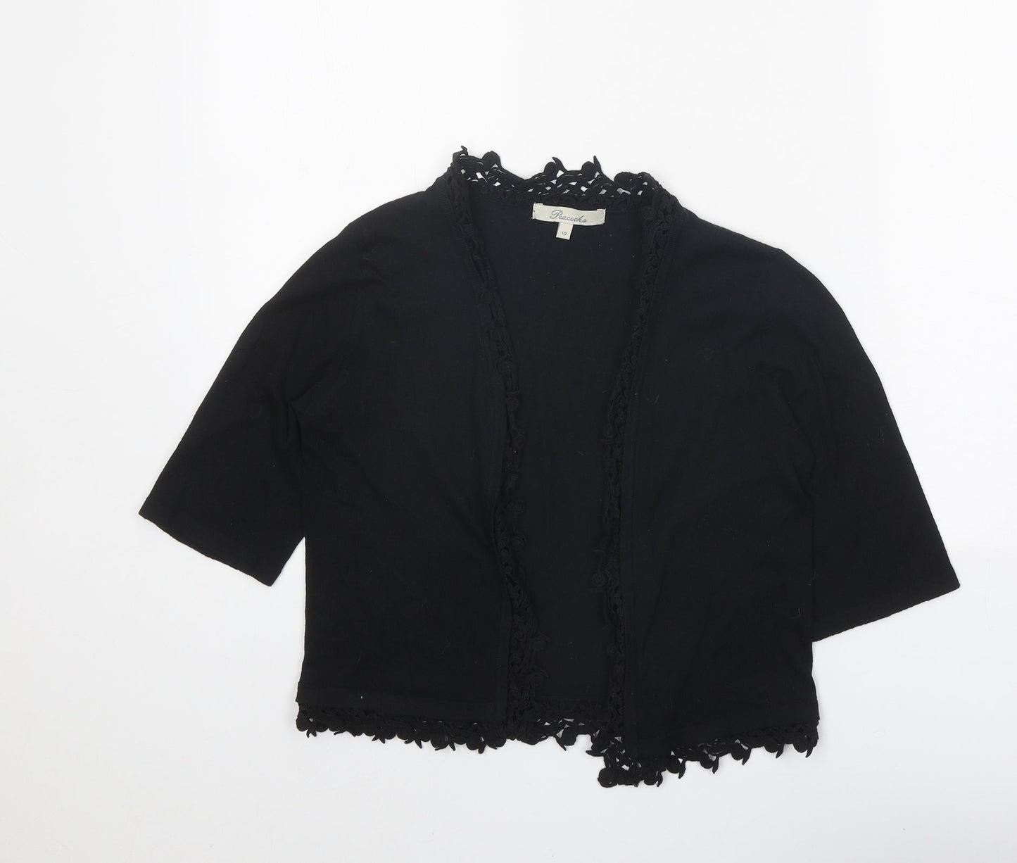 Womens UK Size 10 Peacocks Black Cardigan Jumper