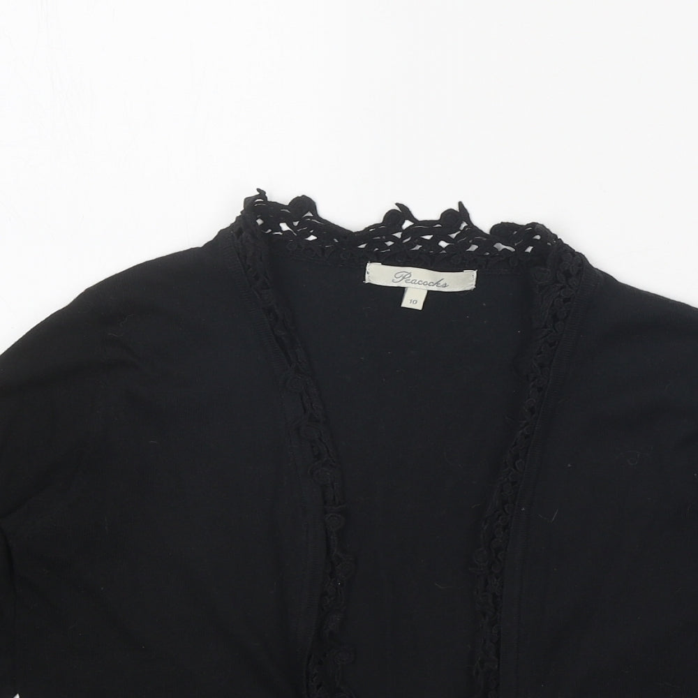 Womens UK Size 10 Peacocks Black Cardigan Jumper